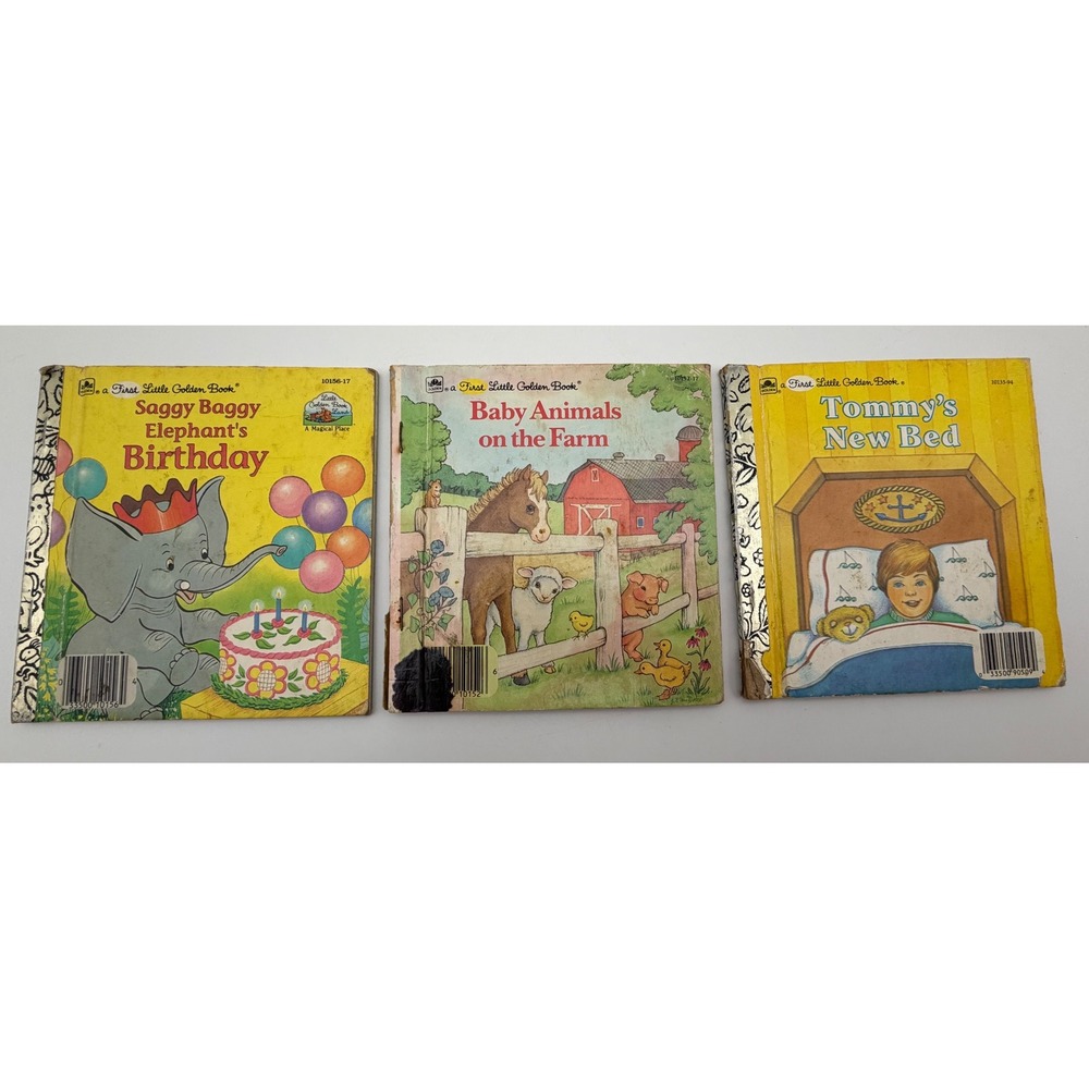 Vintage First Little Golden Books Saggy Baggy Elephant Baby Animals on the Farm